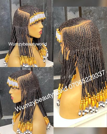 Wig Latifa Beaded cornrows Wig (Full Lace) - Image 2