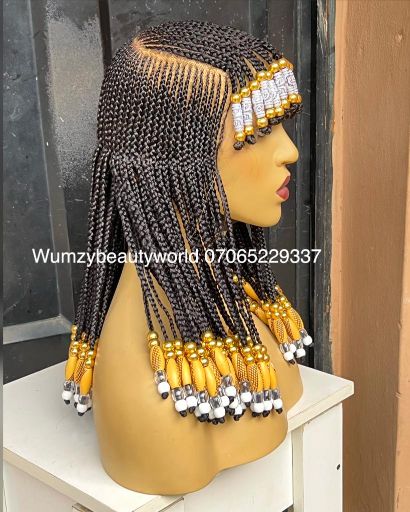 Wig Latifa Beaded cornrows Wig (Full Lace) - Image 4