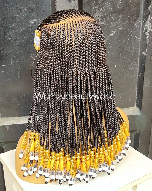 Wig Latifa Beaded cornrows Wig (Full Lace) - Image 3